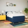 Boxspringbett mit Matratze Blau 140x190 cm Stoff