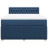 Boxspringbett mit Matratze Blau 140x190 cm Stoff