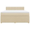 Boxspringbett mit Matratze Creme 180x200 cm Stoff