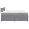 Boxspringbett mit Matratze Hellgrau 200x200 cm Stoff