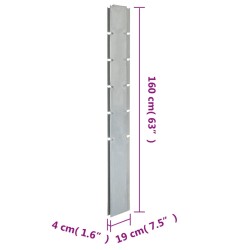 Pfosten für Gabionenzaun Silbern 160 cm Verzinkter Stahl