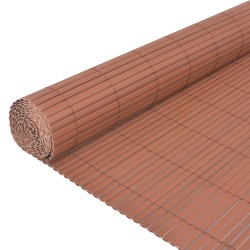 Gartenzaun Doppelseitig PVC 90 x 300 cm Braun