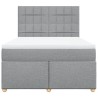 Boxspringbett mit Matratze Hellgrau 140x200 cm Stoff