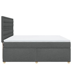 Boxspringbett mit Matratze Dunkelgrau 180x200 cm Stoff