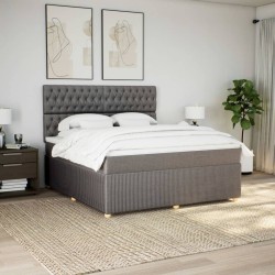 Boxspringbett mit Matratze Taupe 180x200 cm Stoff