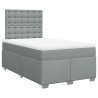 Boxspringbett mit Matratze Hellgrau 120x190 cm Stoff