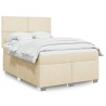 Boxspringbett mit Matratze Creme 140x190 cm Stoff