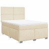 Boxspringbett mit Matratze Creme 140x190 cm Stoff