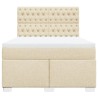 Boxspringbett mit Matratze Creme 140x190 cm Stoff