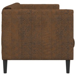 2-Sitzer Sofa Braun Kunstleder Wildleder-Optik