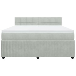 Boxspringbett mit Matratze Hellgrau 180x200 cm Samt