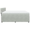 Boxspringbett mit Matratze Hellgrau 180x200 cm Samt