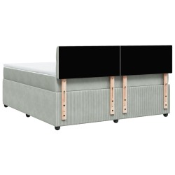 Boxspringbett mit Matratze Hellgrau 180x200 cm Samt