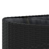 4-tlg. Garten-Sofagarnitur mit Kissen Schwarz Poly Rattan