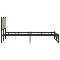 Metallbett ohne Matratze Sonoma-Eiche 193x203 cm