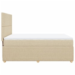 Boxspringbett mit Matratze Creme 140x190 cm Stoff