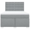 Boxspringbett mit Matratze Hellgrau 140x200 cm Stoff