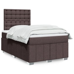 Boxspringbett mit Matratze Dunkelbraun 120x200 cm Stoff