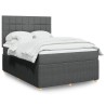 Boxspringbett mit Matratze Dunkelgrau 140x190 cm Stoff