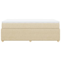 Boxspringbett mit Matratze Creme 100x200 cm Stoff