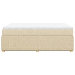 Boxspringbett mit Matratze Creme 140x190 cm Stoff