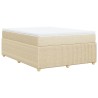 Boxspringbett mit Matratze Creme 140x190 cm Stoff