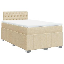 Boxspringbett mit Matratze Creme 120x200 cm Stoff