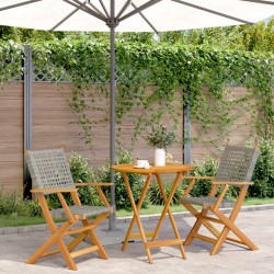 3-tlg. Bistro-Set Grau Poly...