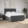 Boxspringbett mit Matratze Dunkelgrau 180x200 cm Stoff