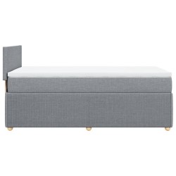 Boxspringbett mit Matratze Hellgrau 100x200 cm Stoff