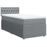 Boxspringbett mit Matratze Hellgrau 100x200 cm Stoff