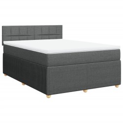 Boxspringbett mit Matratze Dunkelgrau 140x190 cm Stoff