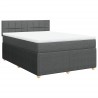 Boxspringbett mit Matratze Dunkelgrau 140x190 cm Stoff