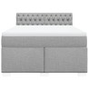 Boxspringbett mit Matratze Hellgrau 140x200 cm Stoff