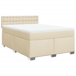 Boxspringbett mit Matratze Creme 160x200 cm Stoff