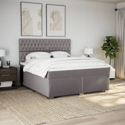 Boxspringbett mit Matratze Taupe 180x200 cm Stoff