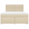 Boxspringbett mit Matratze Creme 180x200 cm Stoff