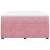 Boxspringbett mit Matratze Rosa 160x200 cm Samt