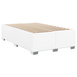 Boxspringbett mit Matratze Weiß 120x190 cm Kunstleder