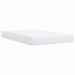 Boxspringbett mit Matratze Weiß 120x190 cm Kunstleder