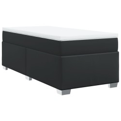 Boxspringbett mit Matratze Schwarz 80x200 cm Kunstleder