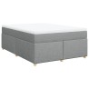 Boxspringbett mit Matratze Hellgrau 140x190 cm Stoff