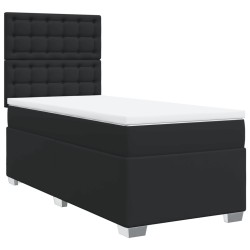 Boxspringbett mit Matratze Schwarz 90x190 cm Kunstleder