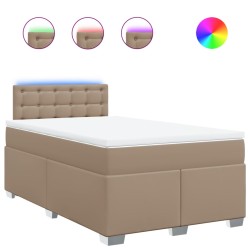 Boxspringbett Matratze Cappuccino-Braun 120x200cm Kunstleder