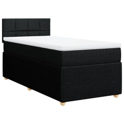 Boxspringbett mit Matratze Schwarz 90x200 cm Stoff