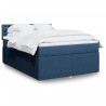 Boxspringbett mit Matratze Blau 140x200 cm Stoff