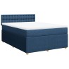 Boxspringbett mit Matratze Blau 140x200 cm Stoff