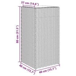 Pflanzkübel 2 Stk. Grau 40x40x80 cm Poly Rattan