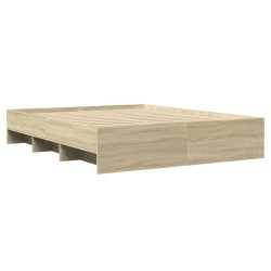 Bettgestell ohne Matratze Sonoma-Eiche 150x200 cm Holzwerkstoff