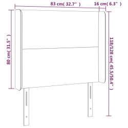 LED Kopfteil Taupe 83x16x118/128 cm Stoff